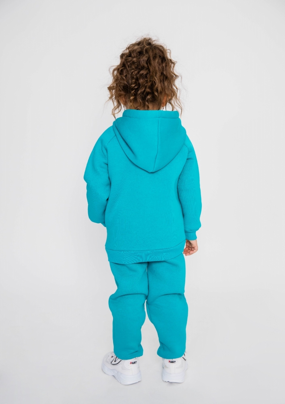 296-Б. Свитшот с капюшоном + Штаны, хлопок 65%, 35% ПЭ, 3-х нитка (начес) бирюза 146,152,158