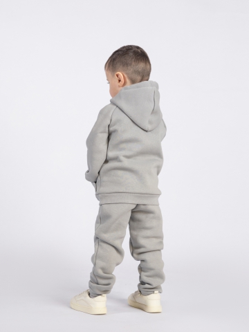 296-С. Свитшот с капюшоном  + Штаны, хлопок 65%, 35% ПЭ, 3-х нитка (начес) серый  146,152,158